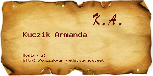Kuczik Armanda névjegykártya